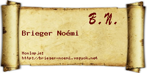 Brieger Noémi névjegykártya